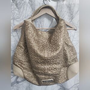 BCBG Generation Gold Textured Vegan Leather Women's Bag Hobo Y2K